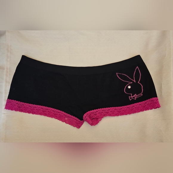 PLAYBOY Other - PLAYBOY Women's Black Panties with Pink Lace